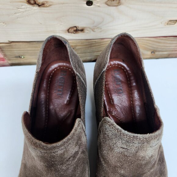 Born Shoes Suede Dallia Slip On Booties Women's Size 7.5 Western Stacked Heel - Picture 7 of 11